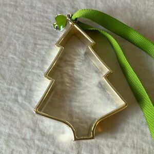Kate Spade: Silver Tone & Green Christmas Tree Ornament
